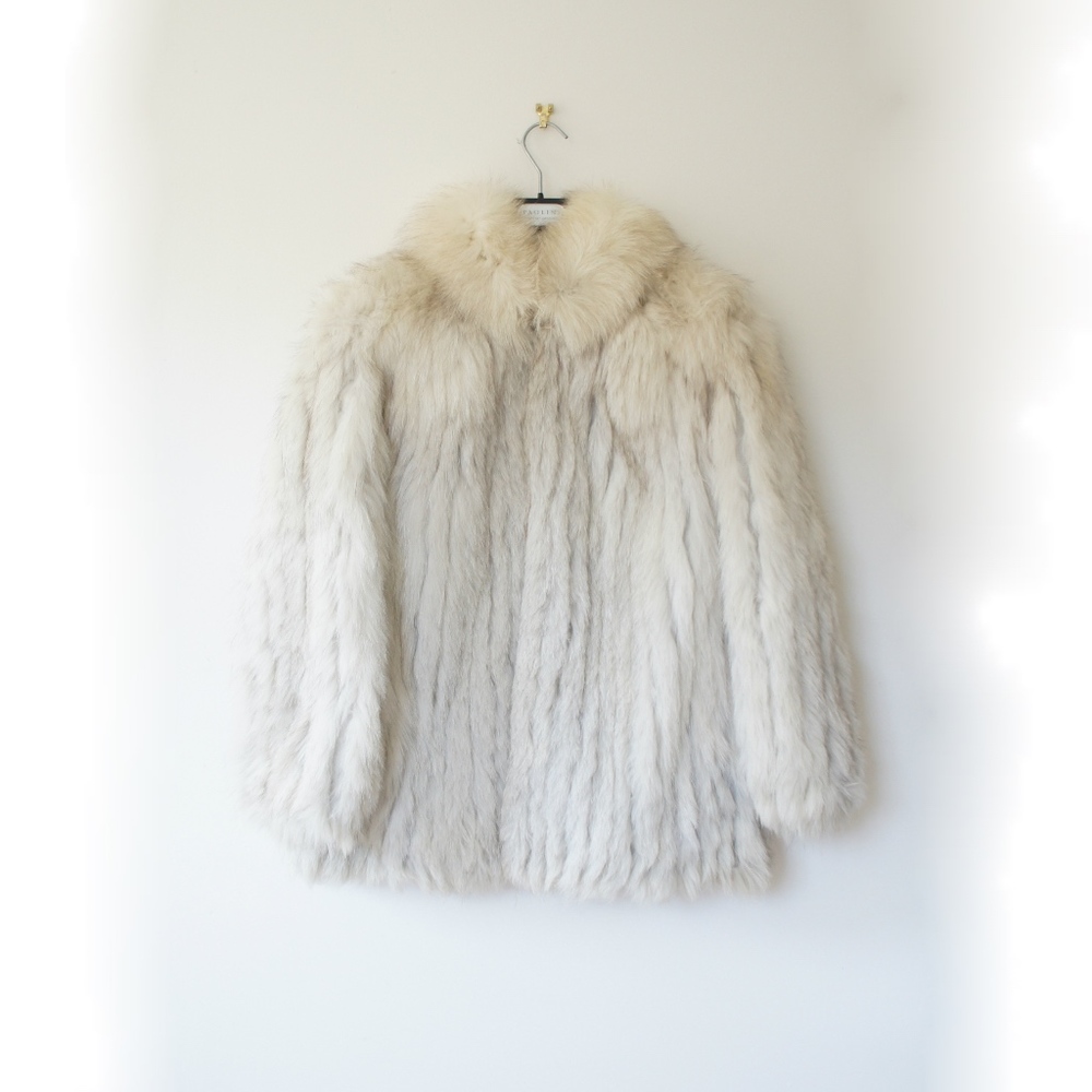 Vintage Blue Fox Fur Coat by Elan